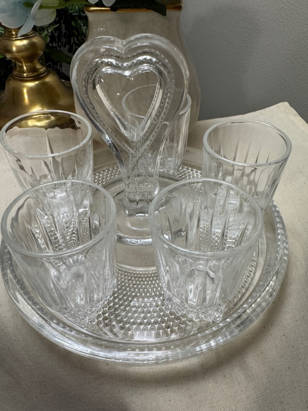 Vintage Smith Glass 1940's Hobnail & Federal Glass Shot (5) glasses
